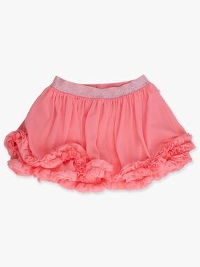 Ruffle Butts Pink Tiered Ruffle Skirt with Sparkle Waist